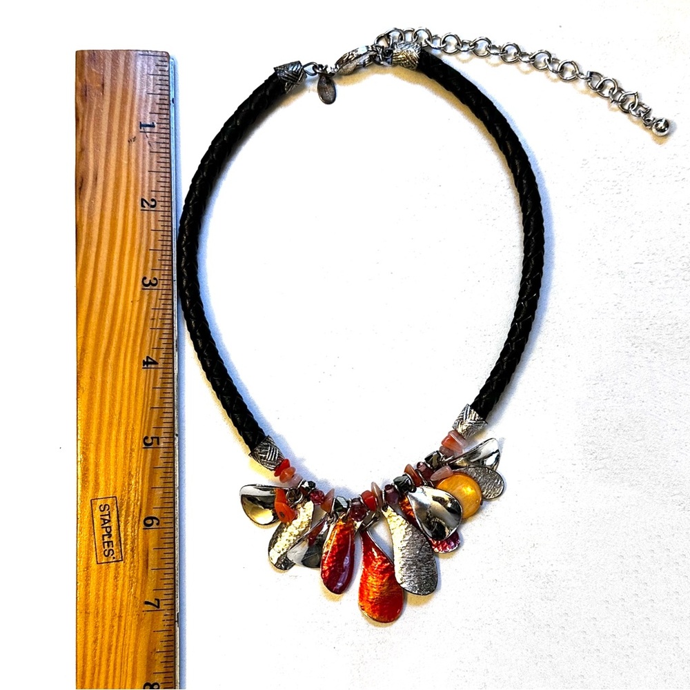 Chico's Boho Necklace Leather Jewelry - Picture 4 of 6